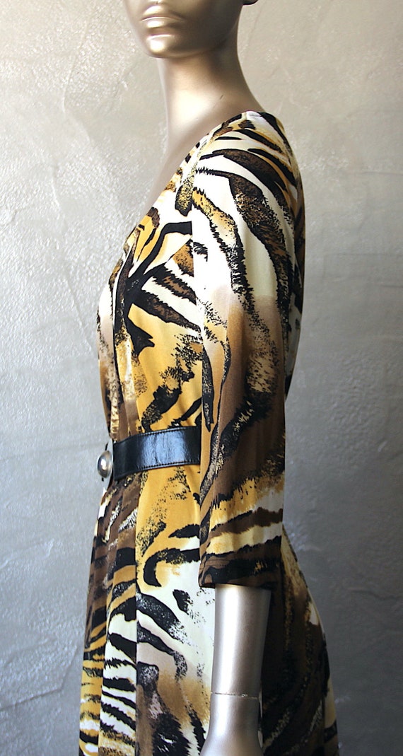 70's panther print dress - image 7