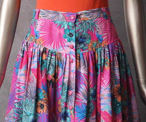 Tropical print 80's skirt