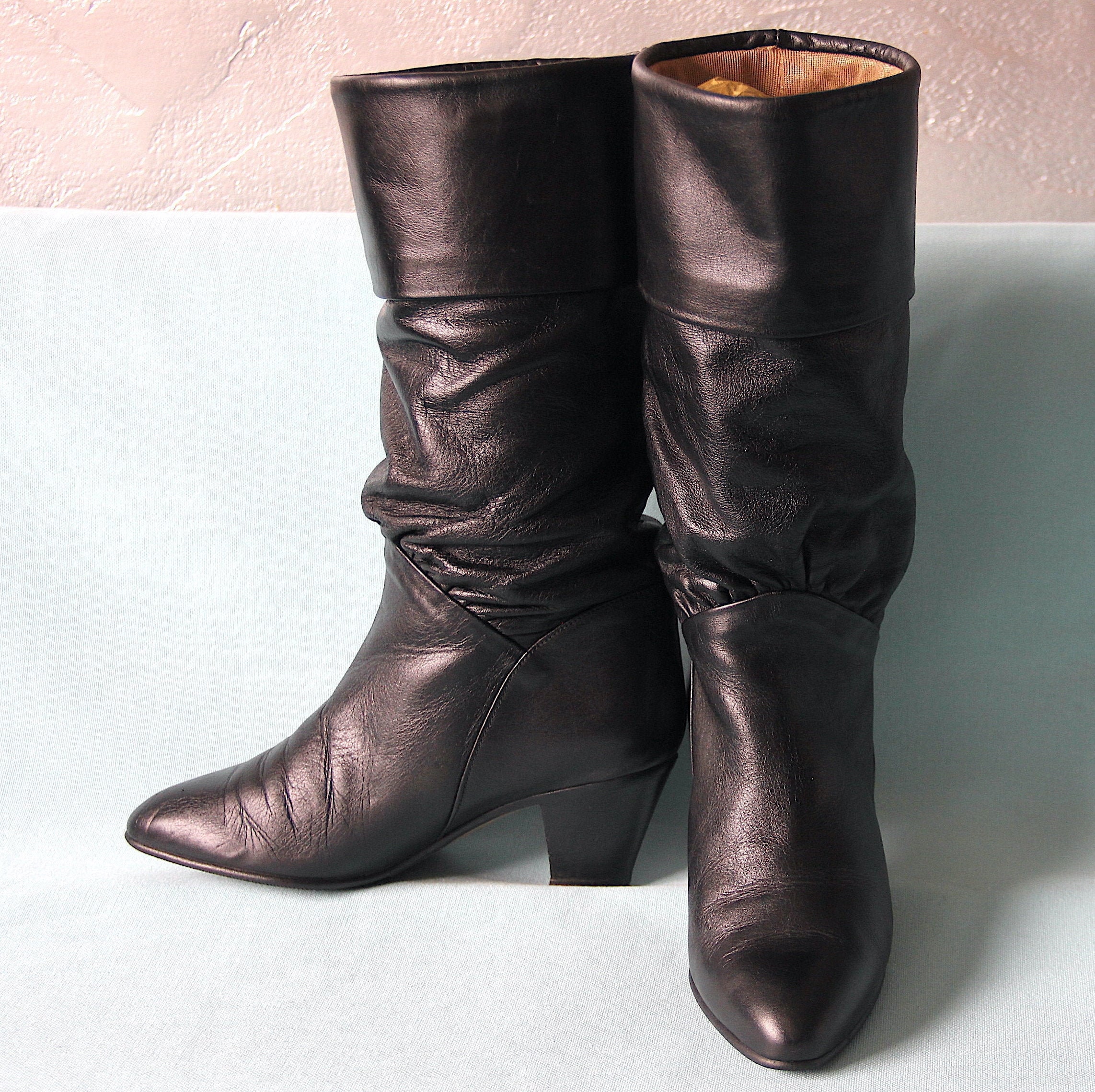 ブラウン Fancy Leather Boots 80's T 36 EU - Etsy India