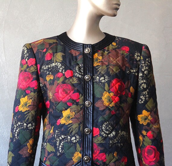 Veste 80's matelassée fleurie