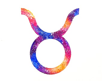 Signo del Zodíaco Aries, arte del horóscopo aries, arte de la astrología, arte espacial, arte de la pared del zodiaco, acuarela celestial, impresión de constelaciones del zodiaco, Aries