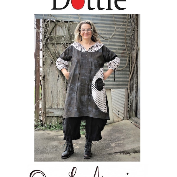 DOTTIE tunic dress pdf home & AO copyshop sewing pattern with unique circle pocket