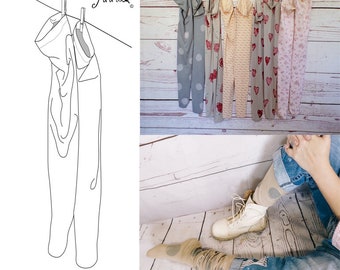 Modello di cucito in formato PDF per calze lunghe MADISON sopra il