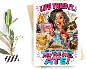 Funny Encouragement Card for Her, Female Rapper-Inspired Humor, You Got This Gift