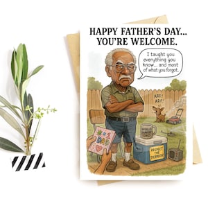 Carte drôle de fête des pères - Carte papa grand-père sarcastique - Cadeau papa classique pour lui ou une figurine paternelle