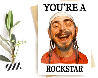 Funny Rockstar Birthday Card – Hilarious Music Parody – You’re a Rockstar Greeting