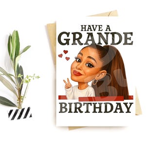 Carte d'anniversaire amusante pour elle - Fêtez un grand anniversaire - Parodie diva pop star - Salutation mignonne et impertinente pour des amis ou une meilleure amie