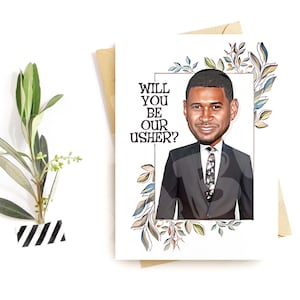 Cartão engraçado para recepcionista de casamento – “Você será nosso recepcionista?” – Saudação ousada para pedido de festa de casamento – Cartão de parabéns fofo ou presente para ele
