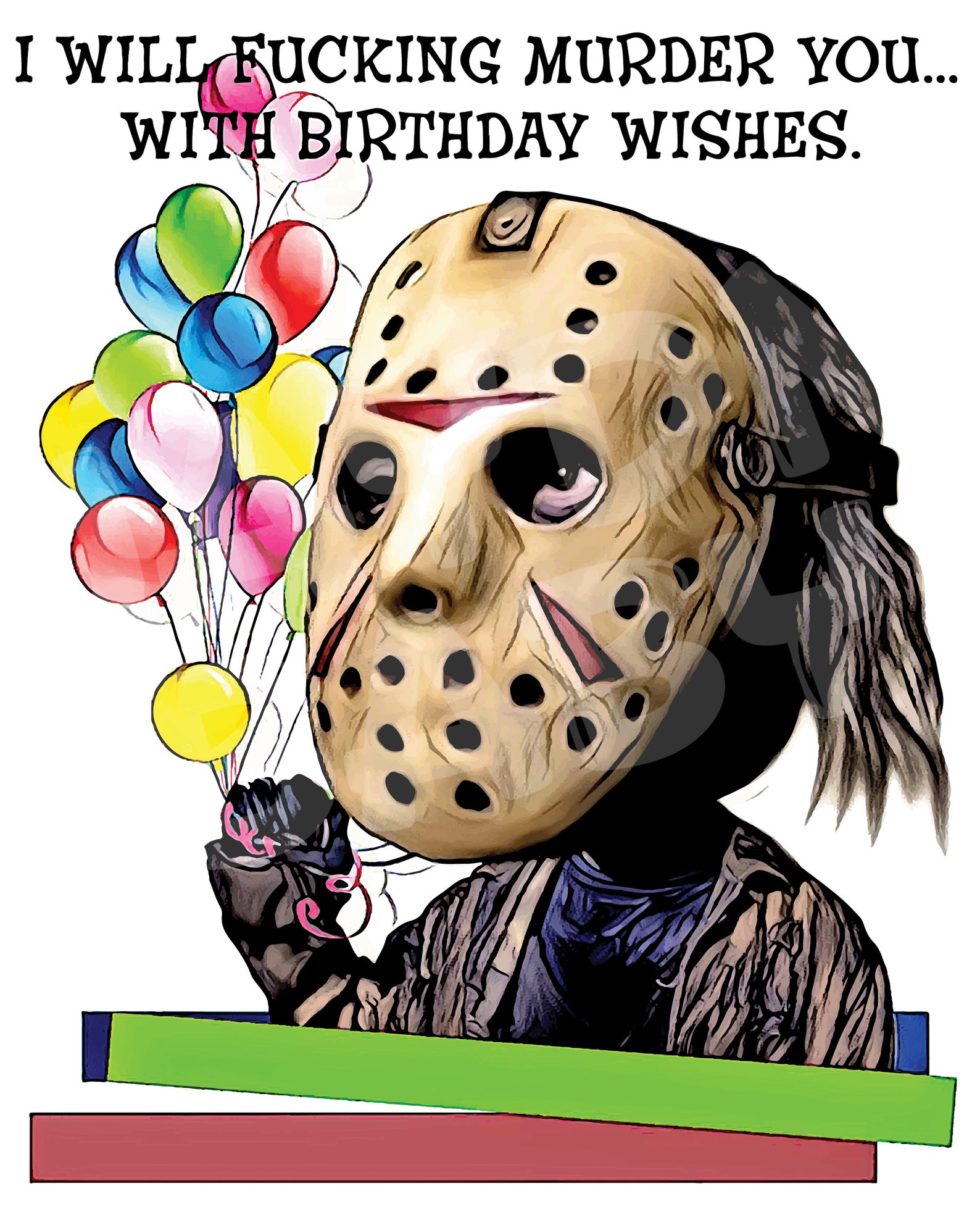 Micheal Myers Funny Jason Birthday Card For Him Her, Horror Movie Theme  Birthday... Happy Anniversary Cards, image size:1588x1976