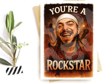Funny Rockstar Birthday Card – Music Parody Greeting