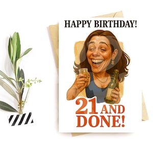 Lustige Geburtstagskarte zum 21
