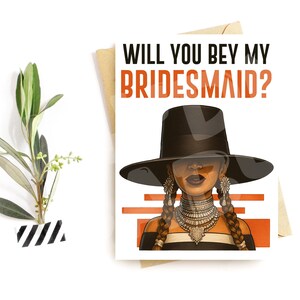 Cartão de proposta engraçado para madrinha de casamento – Você será minha madrinha? – Paródia de convite da rainha – Cartão de festa de casamento ousado e atrevido