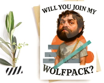 Funny Wolfpack Groomsman Card – Groomsman Proposal and Wedding Party Humor