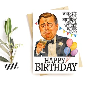 Grappige verjaardagskaart voor hem of haar – All You Got Is This Card – Sarcastische popcultuurparodie – Hilarische wijntoasthumor