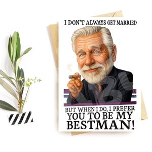 Carte de proposition drôle d'homme d'honneur - Parodie style gentleman - Je ne me marie pas toujours mais je vous choisis - Faire-part de mariage