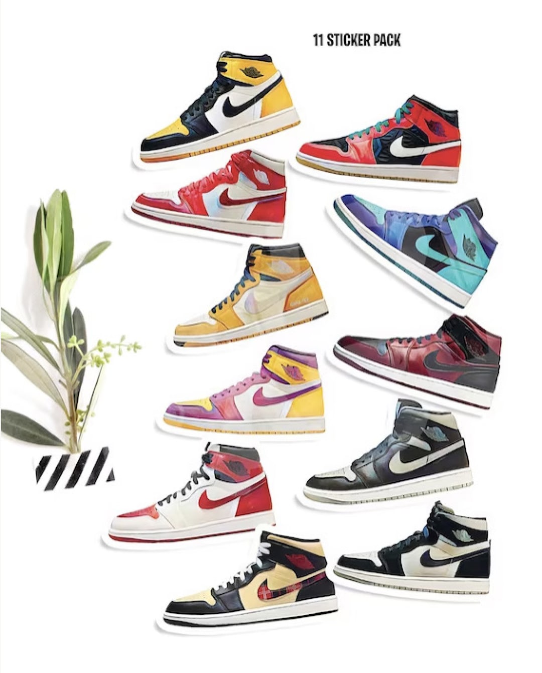 11 Jordan 1 Sneaker Stickers Pack Laptop Stickers Planner Stickers