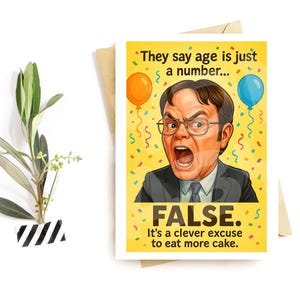 Carte d'anniversaire amusante pour lui ou elle - Excusez le gâteau d'humour d'anniversaire - Carte imprimée hilarante avec une tête qui crie - Blague sarcastique sur l'âge
