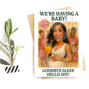 Lustige Baby Shower Karte - Parodie auf Schwangere Feier - Gute Laune