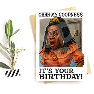 Grappige verjaardagskaart voor haar – Ohhh My Goodness-kaart – parodie verjaardagsreactie – jaren 90 stijlkaart voor vrouwen – hilarisch feestmoment