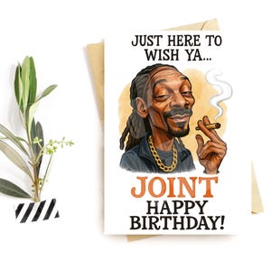 Carte d'anniversaire amusante - Souhait d'anniversaire commun - Carte de fumer parodie rappeur pour lui