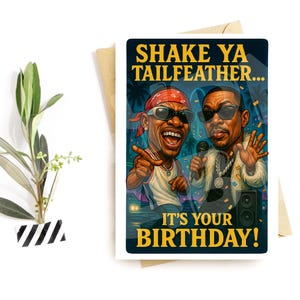 Carte d'anniversaire hip hop amusante – Parodie de rappeurs – Voeux d'anniversaire Shake It avec Party Energy
