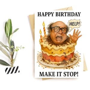 Grappige verjaardagskaart – Screaming Cake Chaos – Hilarische over-the-Top humor – Sarcastische verouderingsgrap – Feestkaart Kernsmelting
