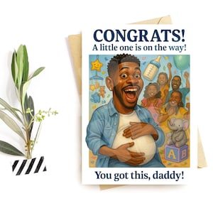 Lustige Babykarte für Papa – Schwangere Überraschungskarte – Du hast diesen Papa – mutige Schwangerschaft Congrats – urkomischer neuer Baby Humor