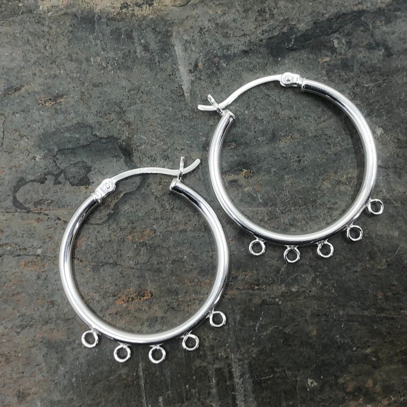 Sterling Silver Chandelier Hoop Earrings With Latch Clutch Sterling Silver Chandelier Hoop, Chandelier Earring Findings Uk