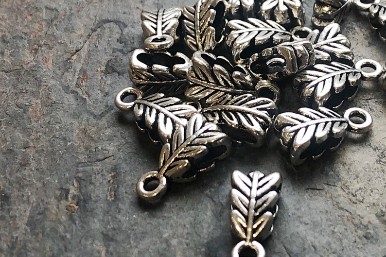 Leaf Bails Set Of 10 For Jewellery Making Bracelets /& Necklaces