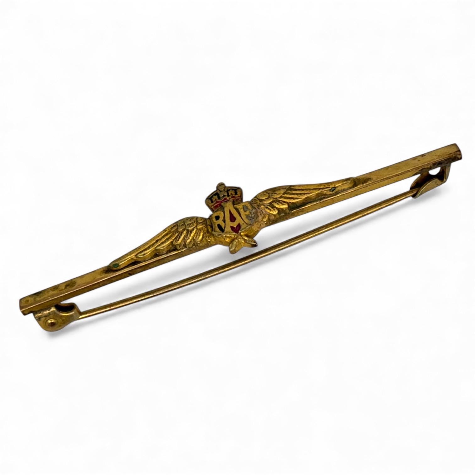 WWII RAF Sweetheart Brooch 1939–1943 Vintage Gold Tone Aviation