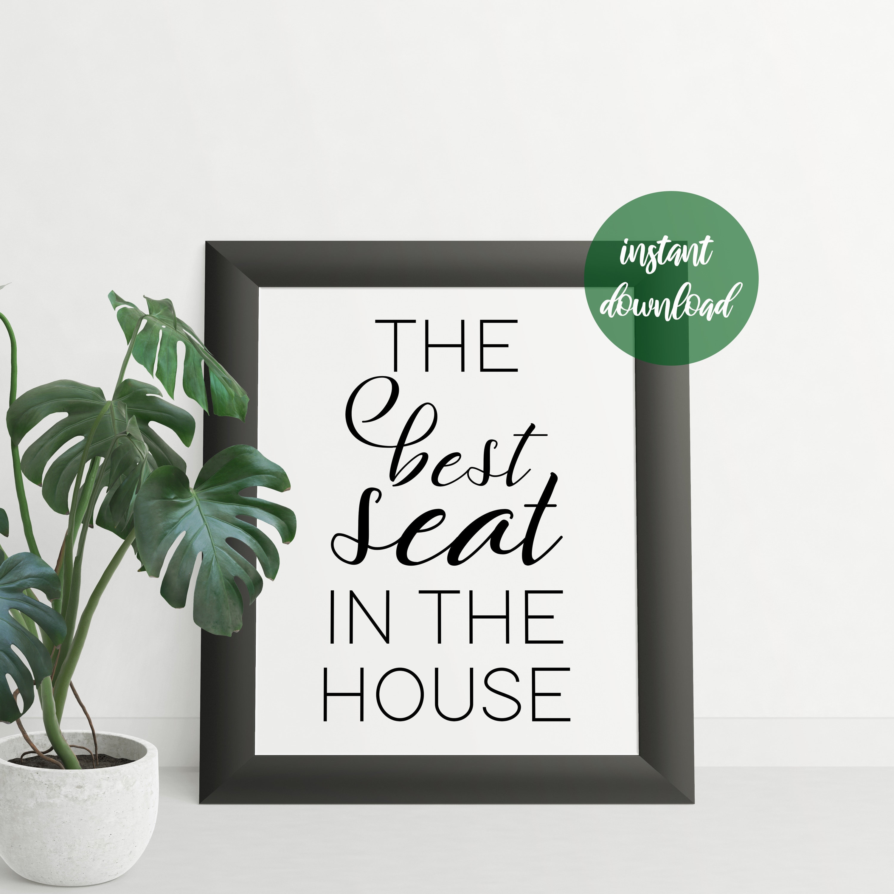 The best seat in the house digital bathroom sign bathroom Etsy