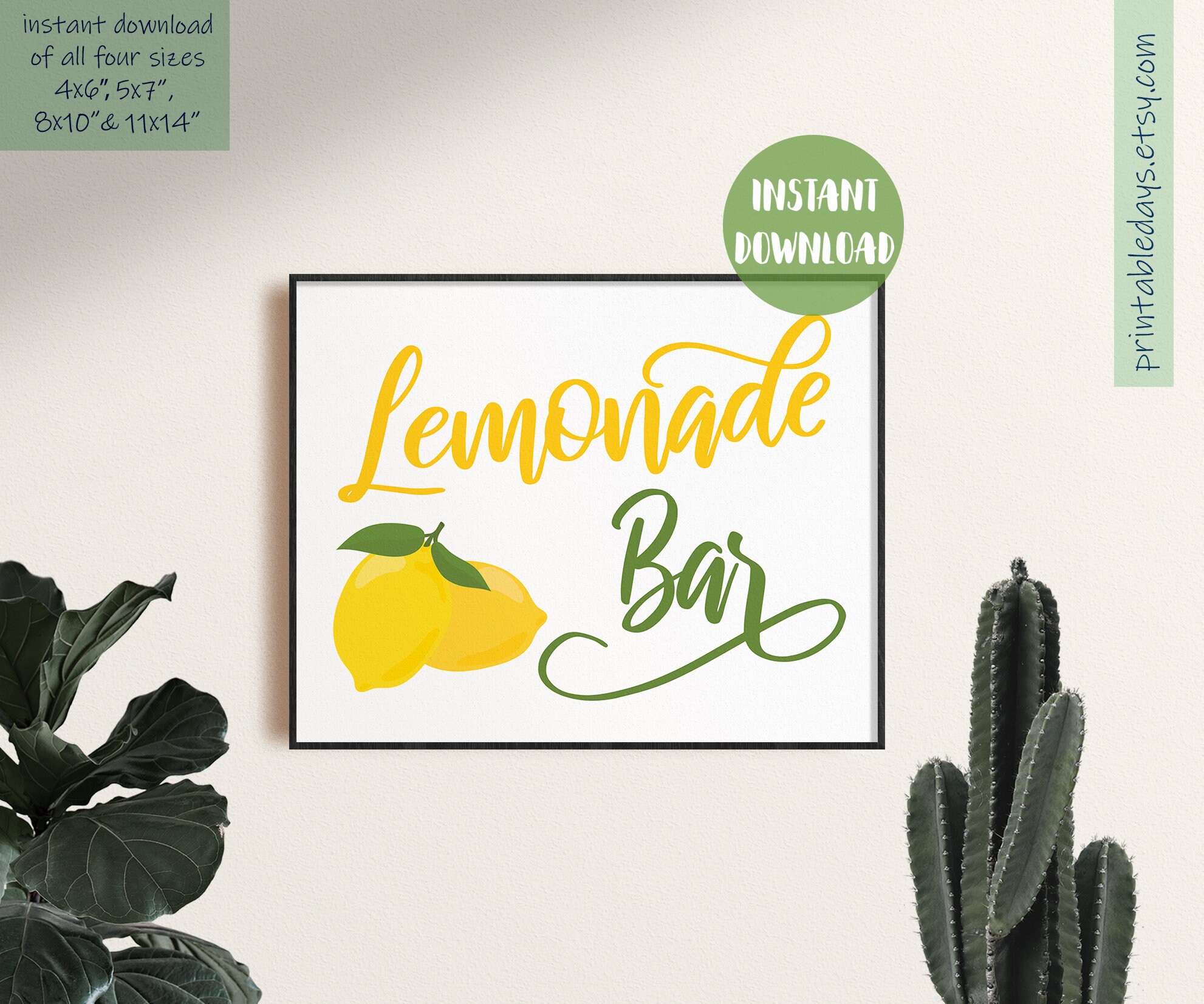 Lemonade bar sign lemonade bar lemonade bar print lemonade | Etsy