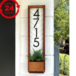 Fairview Vertical Address Sign Planter, House Number, House Number Sign, Address Sign, Address Plaque Personalized Numbers Sign, Housewarm