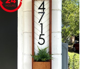 Fairview Vertical Address Sign Planter, House Number, House Number Sign, Address Sign, Address Plaque Personalized Numbers Sign, Housewarm