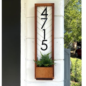 Fairview Unique Housewarming Gift - Modern Address Plaque with Planter