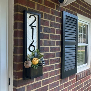 Fairview Porch Sign for House: Fall Wall Decor with Charming Address Sign House Numbers, Fall Front Porch Decor, Stylish Sign Planter