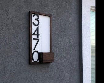 Cresswell Personalized House Number Wall Planter - Stylish Home Decor for Front Porch