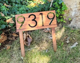 Benson Personalized Address Numbers - Rustic Farmhouse Porch Decor - Housewarming Gift