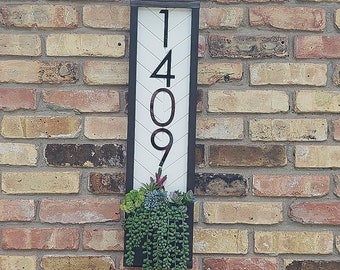 Placa de dirección de casa de campo: Números de casa modernos y reflectantes, letrero de madera personalizado