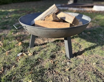 Middleton 24&quot;, 30&quot;, 34&quot; Handcrafted Steel Fire Bowl for Outdoor Patio - Backyard Fire Pit SD