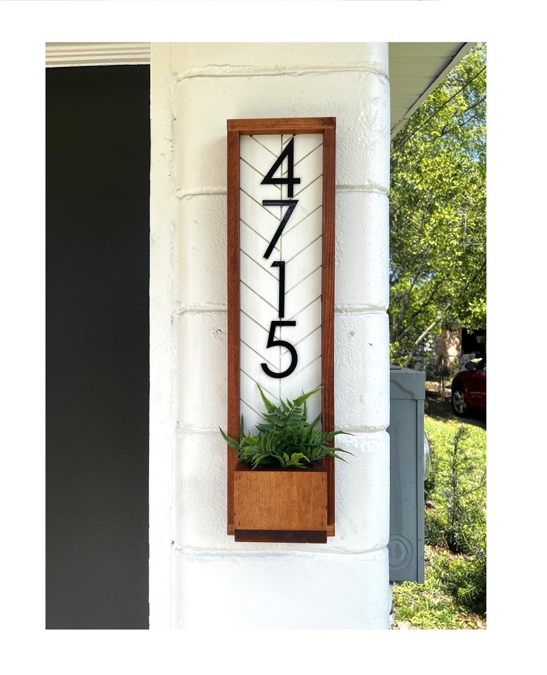 Fairview Vintage Style Hanging Planter with Custom House Numbers - Personalized Front Porch Decor Bild 4