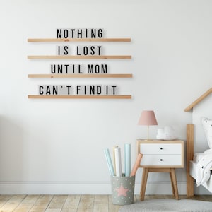 Xl letter board ledges with black letters: statement shelves