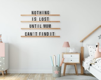 Xl letter board ledges with black letters: statement shelves