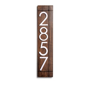 Laurel vertical address sign for house, modern address plaque, house numbers for outside, large address numbers, personalized address sign image 2