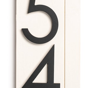 Laurel Vertical Address Sign for House, Modern Address Plaque, House Numbers for Outside, Large Address Numbers, Personalized ddress White / BLACK