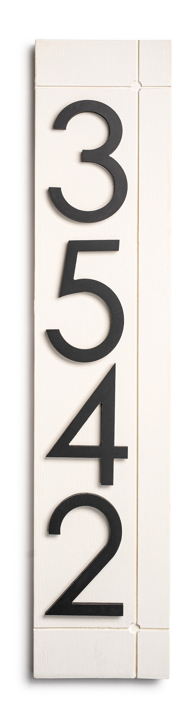 Laurel Vertical Address Sign for House, Modern Address Plaque, House Numbers for Outside, Large Address Numbers, Personalized ddress White / BLACK