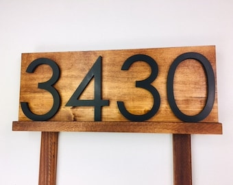 Benson Functional Art for Your Yard - Custom Address Sign, a Perfect Gift for Housewarming -Handmade Wooden House Number Plaque