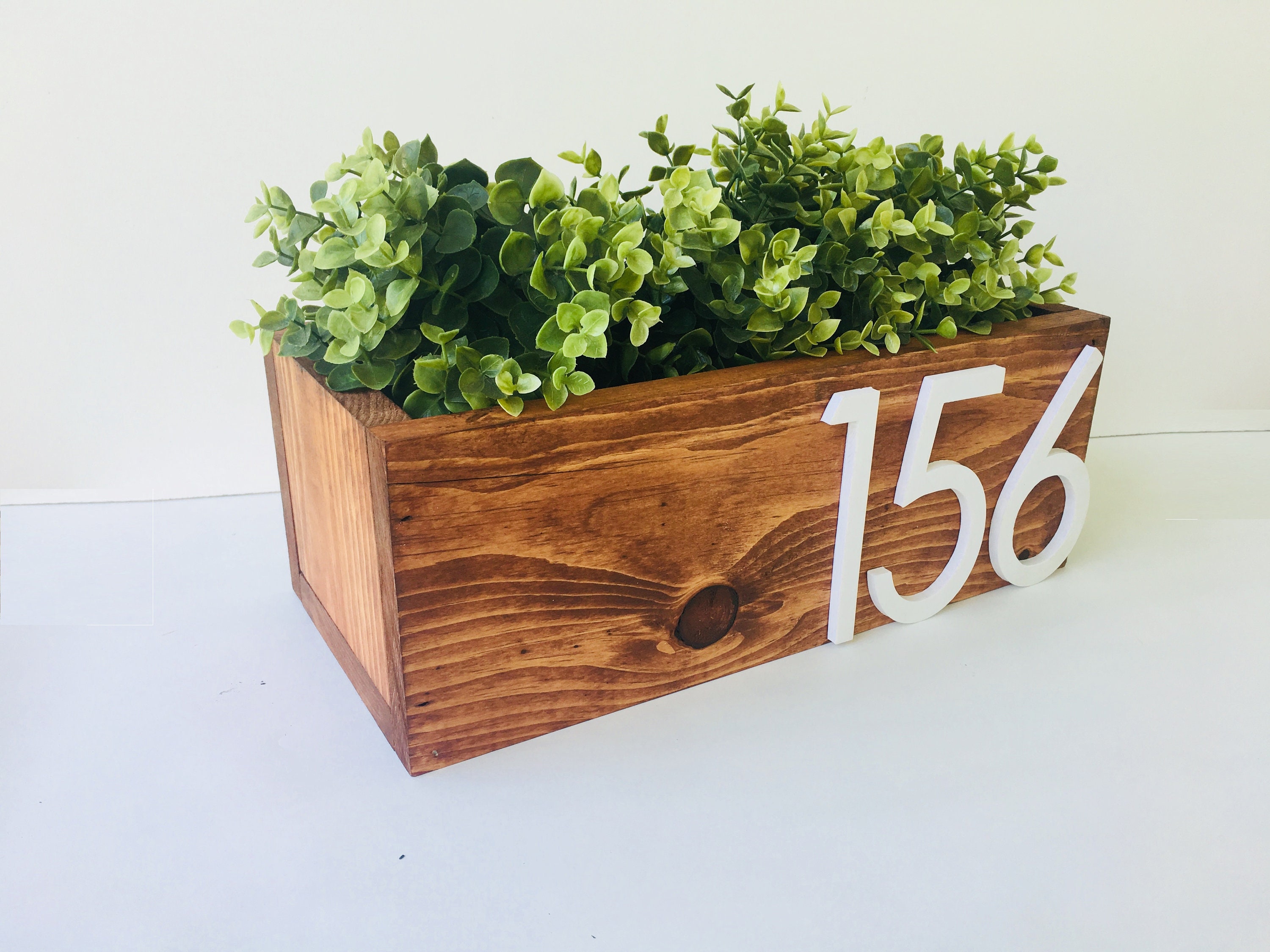 Address Planter Box House Numbers Address Sign Address Etsy