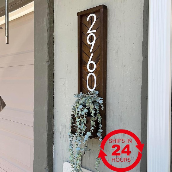 Fairview Vintage Style Hanging Planter with Custom House Numbers - Personalized Front Porch Decor
