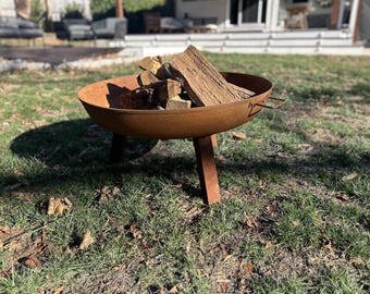 Middleton Portable Fire Pit for Backyard Bonfires - Steel Fire Ring for Outdoor Gatherings SD